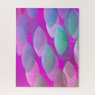 Puzzle Motif Abstrait moderne | Magenta Purple Rose Turqu