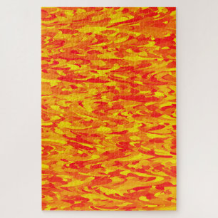 Puzzle Motif Abstrait Orange Rouge Jaune