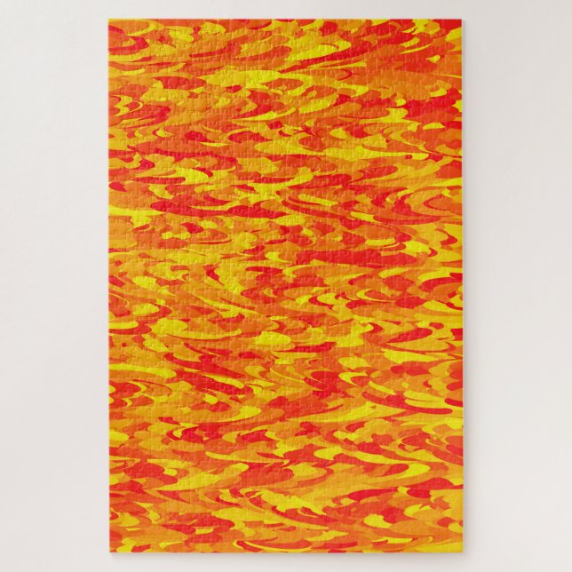 Puzzle Motif Abstrait Orange Rouge Jaune (Vertical)