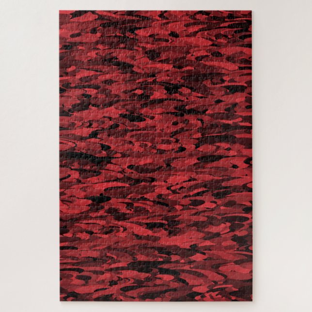Puzzle Motif Abstrait Rouge Noir (Vertical)