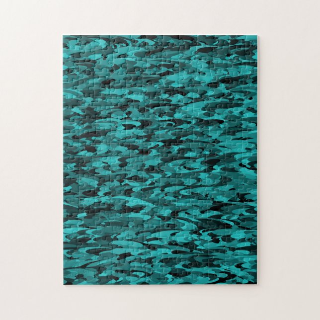 Puzzle Motif Abstrait Sarcelle Noir (Vertical)