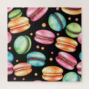 Puzzle Motif aquarelle de macaron français coloré