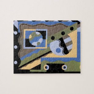 Puzzle Motif Art Déco vintage Jazz Cubisme Pochoir