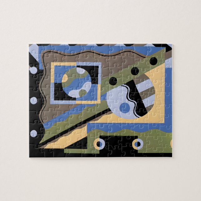 Puzzle Motif Art Déco vintage Jazz Cubisme Pochoir (Horizontal)