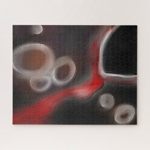Puzzle Motif artériel : Noir, Blanc et Rouge Abstrait