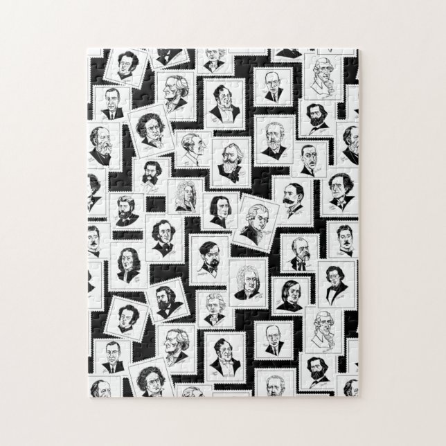 Puzzle Motif avec portraits des plus grands compositeurs (Vertical)