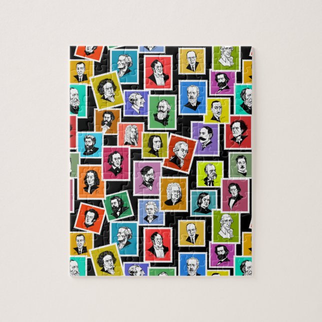 Puzzle Motif avec portraits des plus grands compositeurs (Vertical)