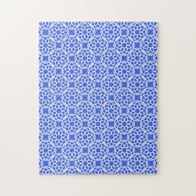Puzzle Motif bleu blanc géométrique (Vertical)