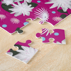 Puzzle Motif botanique élégant à fleurs blanches