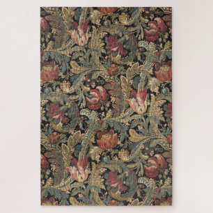 Puzzle Motif botanique floral botanique vintage sombre et