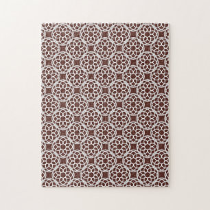 Puzzle Motif Brown blanc géométrique sans couture