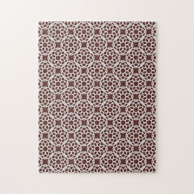 Puzzle Motif Brown blanc géométrique sans couture (Vertical)