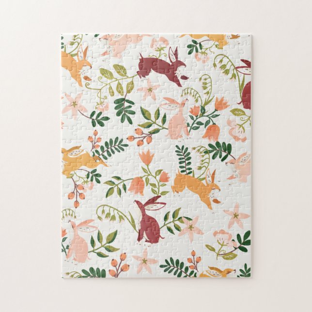Puzzle Motif Bunny amusant et jouant (Vertical)