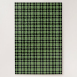 Puzzle Motif carreaux vert noir
