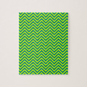 Puzzle Motif Chevron turquoise et Lime Green