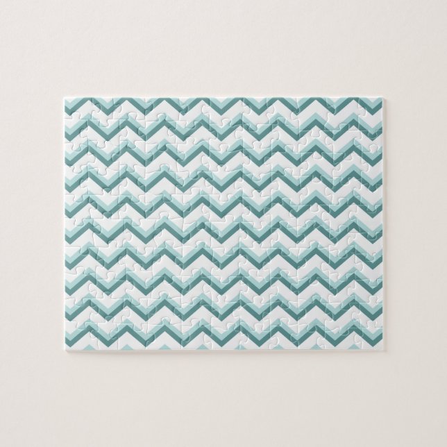 Puzzle Motif Chevron ZigZag dans Mint Green (Horizontal)