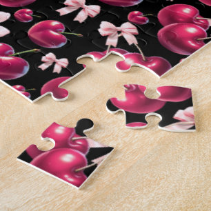 Puzzle Motif Coquette Cerise Arc Rose Esthétique 
