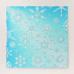 Puzzle Motif Crystal Snowflakes