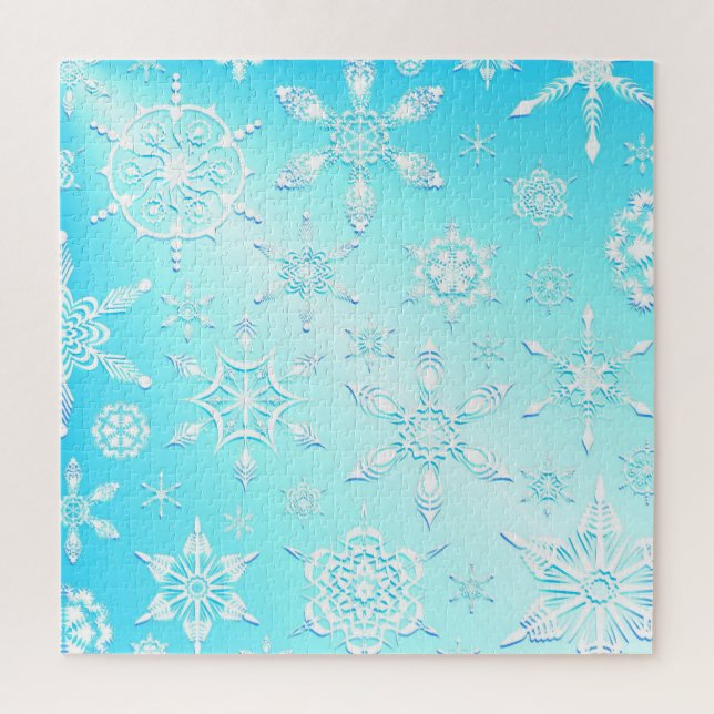 Puzzle Motif Crystal Snowflakes (Vertical)