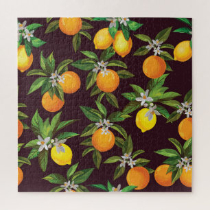 Puzzle Motif d'agrumes, Oranges Vintages de citrons.