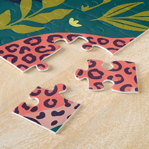 Puzzle Motif d'animaux de jungle luxuriant