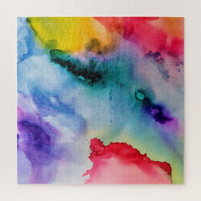 Puzzle Motif d'aquarelle arc-en-ciel dynamique (Vertical)