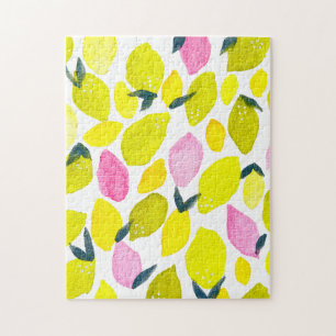 Puzzle Motif d'aquarelle citron