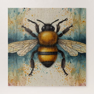 Puzzle Motif d'aquarelle d'abeille dynamique