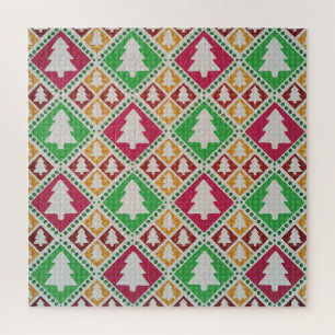 Puzzle Motif d'arbre de Noël vintage.