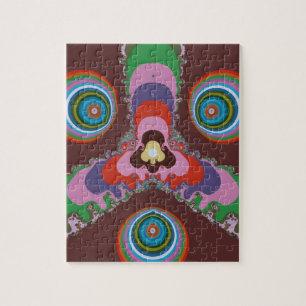 Puzzle Motif d'art rétro psychédélique des années 70