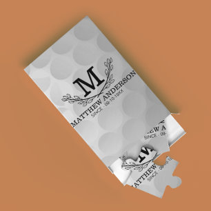 Puzzle Motif de balle de golf personnalisé Nom Monogramme