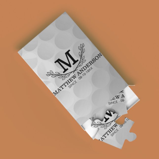 Puzzle Motif de balle de golf personnalisé Nom Monogramme (Créateur téléchargé)