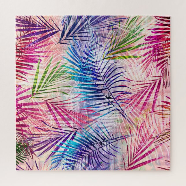 Puzzle Motif de basculement Feuilles d'aquarelle Abstrait (Vertical)
