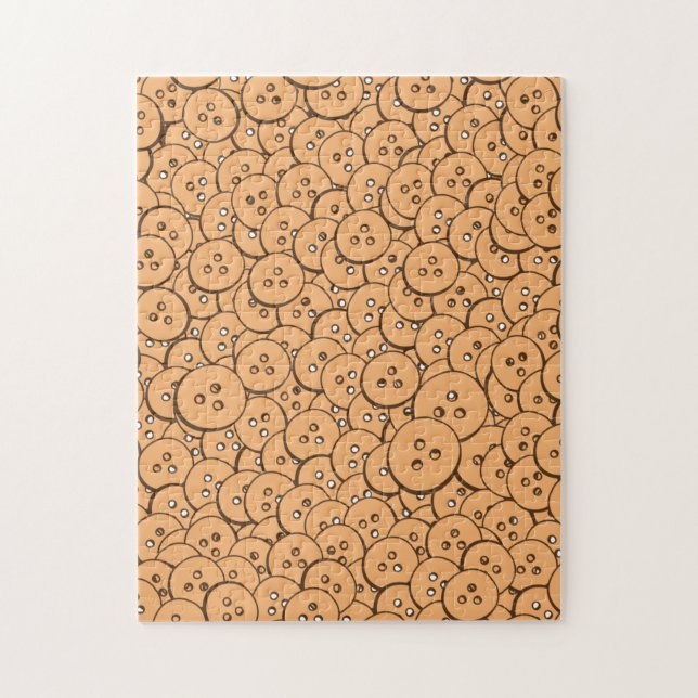 Puzzle Motif de boutons en bois anciens (Vertical)