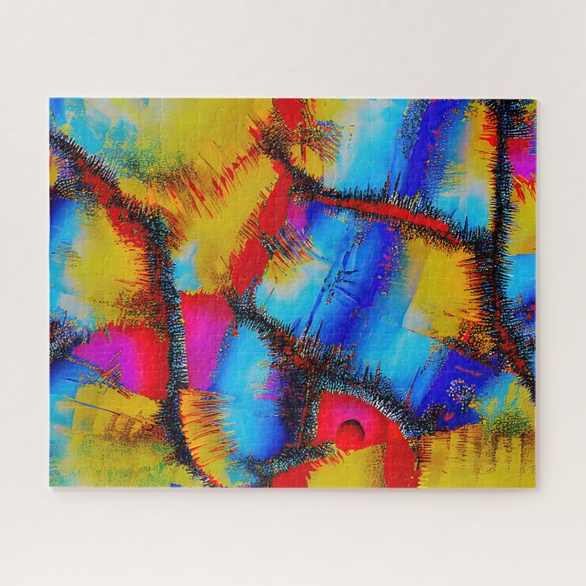 Puzzle Motif de broderie abstrait coloré (Horizontal)