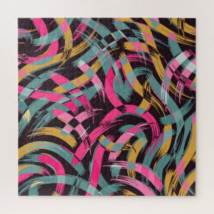 Puzzle Motif de brosse artistique.