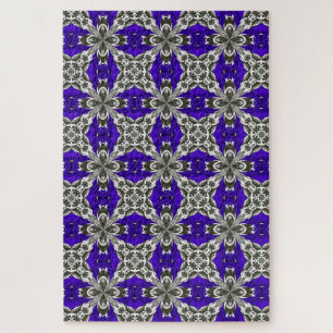 Puzzle Motif de carrelage répétitif bleu marine gris et b