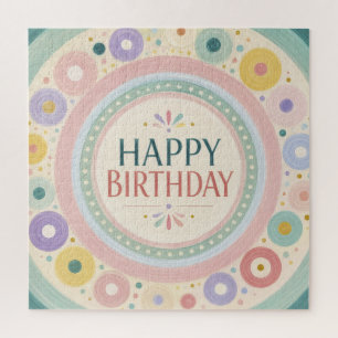Puzzle Motif de cercle rétro coloré d'anniversaire