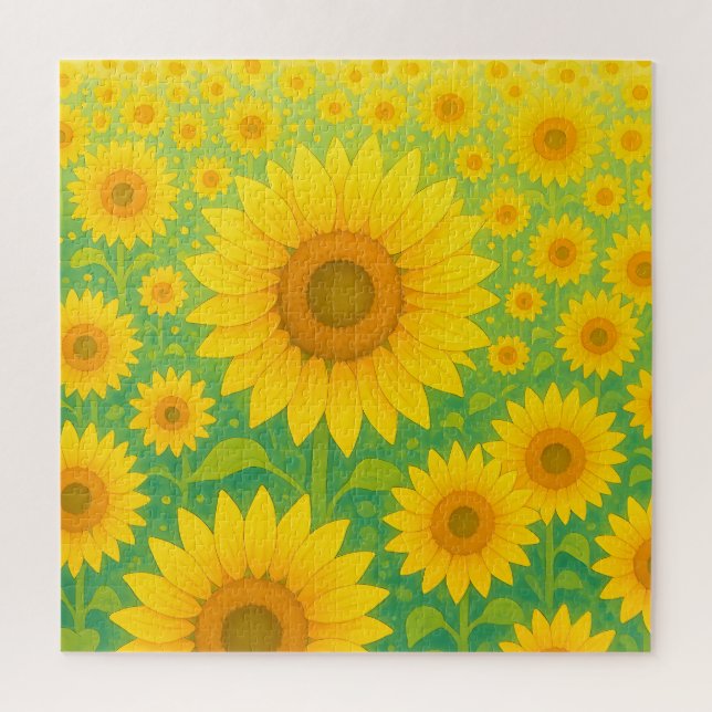 Puzzle Motif de champ de tournesol vibrant (Vertical)