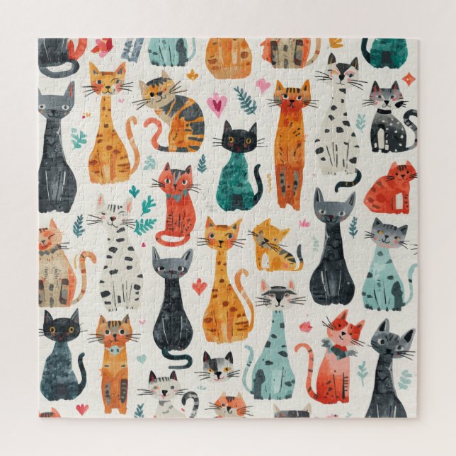 Puzzle Motif de chats mignons (Vertical)