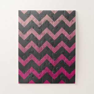 Puzzle Motif de chevron gris foncé rose magenta