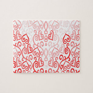 Puzzle Motif de coeur rouge et rose
