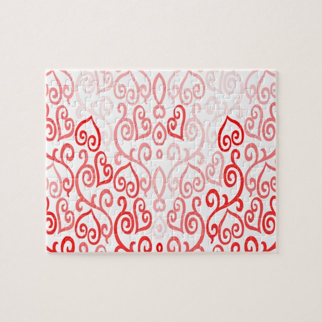 Puzzle Motif de coeur rouge et rose (Horizontal)