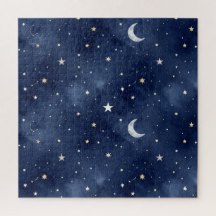 Puzzle Motif de constellations lunaires de nuit étoilée