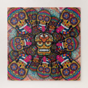 Puzzle Motif de crânes de sucre