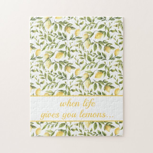 Puzzle Motif de cuisine Citrons et Feuilles | (Vertical)