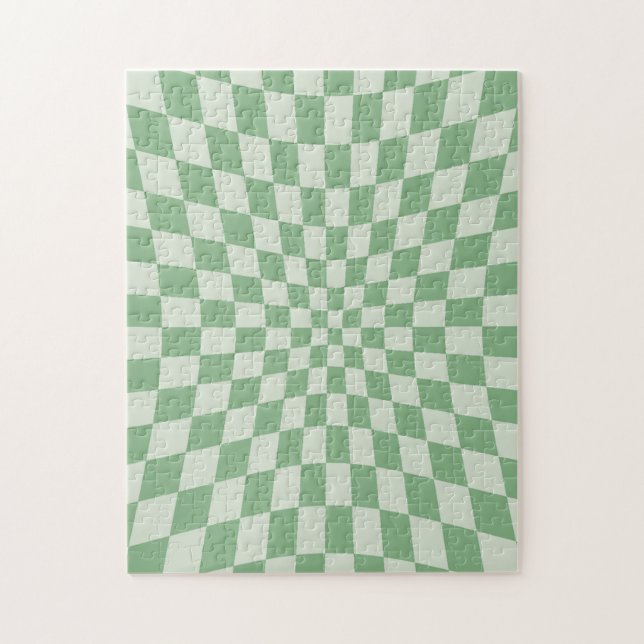 Puzzle Motif de damier distordu vert (Vertical)