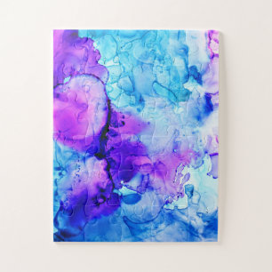 Puzzle Motif de dégradé d'aquarelle violet et bleu