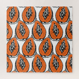 Puzzle Motif de dessin vintage Papaya Charcoal.