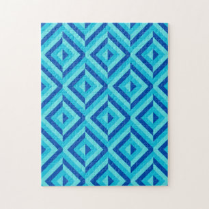 Puzzle Motif de diamant géométrique bleu frustrant